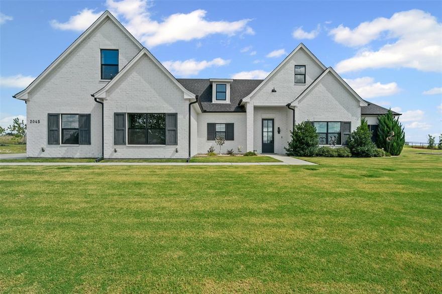 Now available in the Brock school district, this stunning 4-bedroom, 3.5-bathroom home offers 3,000 square feet of thoughtfully designed living space situated beautifully on 2.01 acres. Located in the sought-after Eagles Bluff community, this property combines modern comfort with natural tranquility.
The home features an inviting open floor plan that seamlessly connects living spaces, making it perfect for both daily life and entertaining. The kitchen showcases a walk-in pantry and elegant granite countertops that extend throughout the bathrooms, creating a cohesive and upscale feel. Durable vinyl wood flooring flows through the main living areas, while cozy carpet in the bedrooms and upper level provides comfort and warmth. Bathrooms feature beautiful tile flooring for easy maintenance. One bedroom is currently being used as an office and the other a craft room.
The versatile upstairs space offers endless possibilities as a secondary living room, playroom, or fifth bedroom, complete with its own full bathroom for added convenience and privacy.
Nature enthusiasts will appreciate the fruit trees dotting the acreage, including peach, pear, pecan, fig, and pomegranate varieties, with some already bearing fruit. The property includes practical upgrades such as extra insulation in attic, large walk-in closets in most bedrooms, and a water softener system with additional water storage tank conveniently located in the garage.
 With the property backing up to a ranch, it not only provides stunning views but also a sense of privacy while remaining connected to community amenities. Room square footage is approximate and should be verified by the buyer.