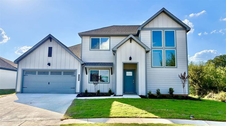 Available for a Quick Move-In! Welcome to D.R. Horton’s fabulous new community of Sandstone Estates, located in the charming city of Granbury and within Granbury ISD! Complete and Move-in Ready! The inviting two-story Longview, elevation F offers 4 bedrooms, 3 bathrooms, a private study, a spacious game room, and a 2-car garage, thoughtfully designed for comfortable everyday living. This open-concept layout showcases a spacious family room that flows seamlessly into the dining area and well-appointed kitchen, creating an ideal setting for both relaxing and entertaining. The kitchen features quartz countertops, 42-inch upper cabinets with crown molding, ceramic tile backsplash, stainless steel appliances, a gas range, generous counter space, and a walk-in pantry for added storage. The private primary suite is located on the main level and includes a spacious walk-in closet and an en-suite bath with dual vanities and a large walk-in shower. An additional secondary bedroom is also located downstairs, providing flexibility for guests or a home office, while upstairs features two secondary bedrooms, a full bathroom, and a generously sized game room. Additional highlights include luxury vinyl plank flooring in the main living areas, a dedicated utility room, a covered patio for outdoor enjoyment, and a gated community setting that adds to the appeal. With a thoughtfully designed layout and stylish interior finishes in a desirable Granbury location, Sandstone Estates is a wonderful place to call home.