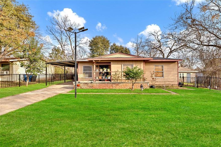 Stop the car — This is the best deal in oak cliff!!

2511 Wilbur offers 3 bedrooms, 1 bath, and 1,020 sq ft situated on a rare 9,300+ sq ft lot.

Owned and maintained by the same homeowner for over 35 years, this property reflects long-term care and consistent upkeep. The layout is functional and easy to navigate. As you enter, you’re welcomed into the main living room. The kitchen sits just behind and includes an attached dining area along with an enclosed pantry for additional storage.

The back bedroom was recently remodeled with new sheetrock, fresh paint, and updated flooring, providing a clean and refreshed space. The roof is just 4 years old, offering added value and peace of mind.

Outside is where this property truly stands out. With over 9,300 square feet, the backyard offers significant room for outdoor use, expansion, or future improvements. A storage shed is already in place. The home also features a 2-car carport and a metal sliding gate with remote access, providing secure and controlled entry.

Located in the heart of Oak Cliff near Kiest Park with convenient access to I-30, I-35E, and Loop 12.

Large lot. Updated roof. Remodeled bedroom. Long-term ownership. Strong location.