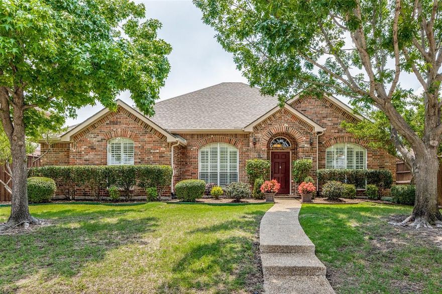 Charming single-level home featuring a thoughtfully designed open concept, split floor plan. 4 spacious bedrooms, 2 well-appointed bathrooms, separate office and formal dining. Multiple windows flood the space with natural light illuminating the beautiful wood floors. The updated kitchen has ample cabinetry and large island perfect for preparing culinary masterpieces. Primary suite is a private oasis offering a specious retreat for relaxation. The ensuite bathroom is tastefully designed with a jetted tub, a separate glass-enclosed shower, dual vanities, elegant finishes and WIC. 3 additional bedrooms are well-proportioned and provide ample space. Updates throughout. Energy-efficient systems. Serene outdoor living space, perfect for enjoying morning coffee or hosting barbecues. The landscaped fenced backyard provides a tranquil backdrop, allowing you to appreciate the beauty of nature. Located in The Trails neighborhood with easy access to schools, parks, shopping, and entertainment.