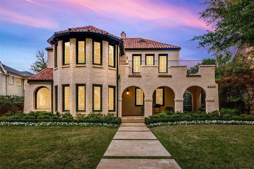 Timeless architecture meets elevated modern design in this beautifully reimagined 4 bedroom 1930s residence. Thoughtfully restored to preserve its original charm, the home showcases refined finishes and curated details throughout. The kitchen is a true showpiece, featuring Calacatta Gold marble,  Miele appliances, and Waterworks fixtures that blend function with luxury. Warm plaster fireplaces, custom lighting, and artisan tilework create an inviting yet sophisticated atmosphere, while layered textures add depth and character. A private guest quarters offers flexibility for visitors or a private home office. The completely turfed backyard provides a low maintenance outdoor space ideal for entertaining or everyday enjoyment. This home seamlessly blends historic elegance with modern refinement.