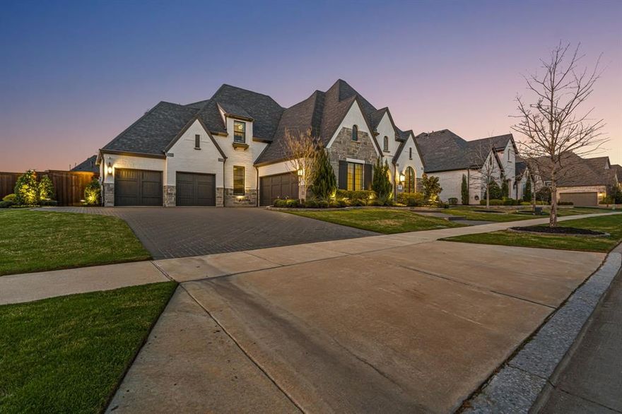 Welcome to luxury living in the highly sought-after Peninsula of Windsong Ranch, one of Prosper’s most desirable communities. Built by award-winning Huntington Homes, this stunning 5,513 sq ft custom home blends timeless design with exceptional indoor and outdoor living.

Featuring 5 spacious bedrooms, 5 full baths, and 3 half baths, this thoughtfully designed floor plan offers room for everyone. The home includes a private office, media room, entertainment or game room, and a dedicated card room, creating the perfect balance of work, relaxation, and entertaining. A 4-car garage provides plenty of space for vehicles and storage.

Step outside to your resort-style backyard oasis, complete with a beautiful pool, spa, fire pit, fire features, turf, and professional landscaping. The pool bath provides convenient access for guests while entertaining outdoors.

Located in the Peninsula section of Windsong Ranch, residents enjoy access to the community’s famous 5-acre crystal lagoon, miles of trails, parks, and resort-style amenities. This particular street is known for its festive holiday spirit and incredible neighbors, creating a true sense of community.

With luxury finishes, exceptional craftsmanship, and one of the best locations in Windsong Ranch, this home offers the perfect combination of elegance, comfort, and lifestyle.