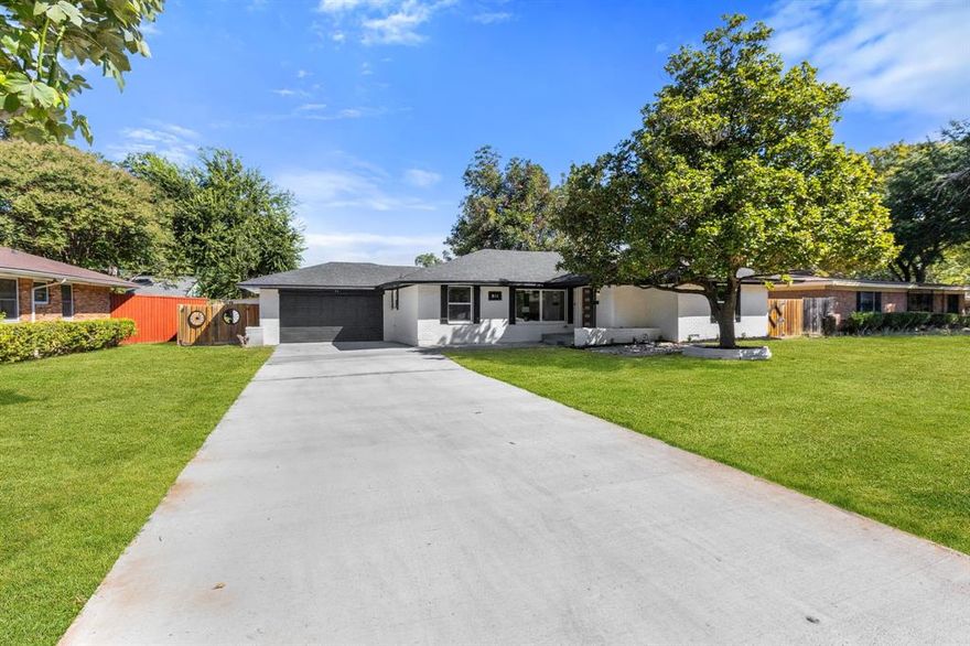 Fully reimagined mid century home in the heart of Oak Cliff where character meets clean modern living.
From the moment you arrive, the fresh concrete driveway and updated exterior set the tone for what’s inside. Step through the door and you’re greeted with original hardwood floors, natural light, and a layout that flows effortlessly for everyday living and entertaining.
This home isn’t just updated, it’s been done right. Major improvements include a brand new roof, updated plumbing with PVC lines, upgraded electrical with a new panel, a 5 ton HVAC system with all new ductwork, and a repaired foundation, giving you confidence and peace of mind from day one.
The backyard offers a private escape with space to unwind, plus a unique bonus structure that works perfectly as a dog house, playhouse, or creative flex space. If you’ve been searching for something with soul, style, and zero deferred maintenance, this is the one.