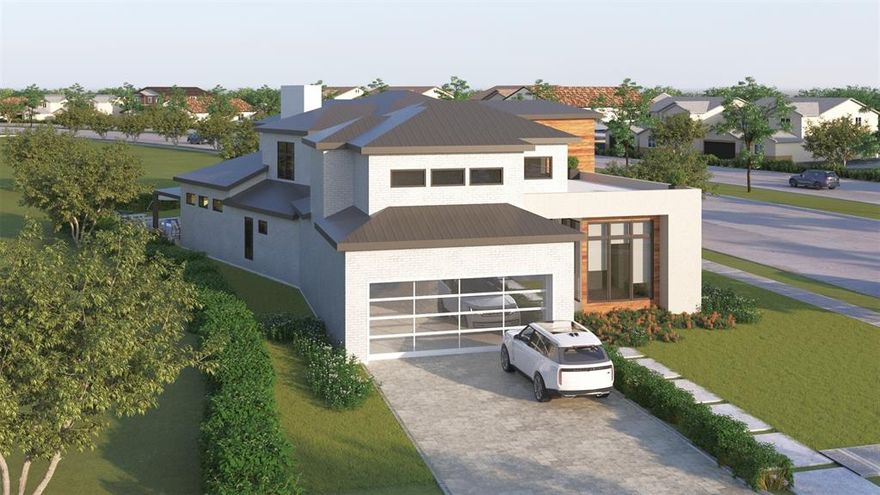 INTRODUCING LOS RIOS CROSSING – PLANO ISD, NEW MODERN DESIGNS! SIX BUILD-TO-SUIT LOTS AVAILABLE! Experience modern luxury in this stunning new construction home, set on an expansive oversized lot designed for elegance and functionality. Featuring sleek architectural details and an open-concept layout, the home seamlessly blends spacious living areas with a bright, inviting atmosphere. The soaring two-story family room is bathed in natural light from expansive windows, while a dramatic floating staircase enhances the contemporary design. Sliding glass doors in the living area create a seamless transition to outdoor spaces, perfect for entertaining or relaxing. The pool-sized backyard offers endless possibilities for outdoor enjoyment. The oversized chef’s kitchen is a centerpiece, featuring a two-tiered island, built-in refrigerator, peek-a-boo counter windows, and a spacious pantry with room for a secondary kitchen setup. The primary suite overlooks the backyard and features a spa-inspired bath with a standalone tub, dual vanities, and a seamless glass shower. A versatile second bedroom on the main floor can serve as a private office, complete with corner windows that accentuate the modern design. Upstairs, the game room opens to a rooftop patio, providing the ideal retreat for entertaining or relaxation. Currently in the early stages of construction, select design finishes can be customized, and upgrade options are available to add additional square footage, including a fifth bedroom and dedicated media room. Estimated completion: March 2026. Address not yet on maps; development is on the west side of 3411 Los Rios Blvd