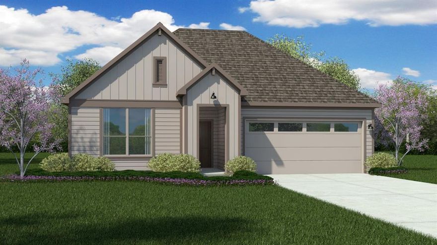 New and now selling in D.R. Horton's fabulous community of Eagle Creek in Denton! Close proximity to I-35E, I-35W, Univ of North Texas, Texas Woman's Univ and Downtown Denton! Stunning open concept single Story 4 bedroom Texas Mockingbird Floorplan-Elevation J, with an estimated Summer completion. Large Chef's Kitchen with abundant Cabinets, Quartz countertops, tiled backsplash, Pendant lights, Stainless Steel Appliances, gas cooktop and walk-in Pantry. Spacious Living and luxurious main Bedroom and Bath with dual sink Quartz topped Vanity, oversized walk-in Shower, Linen Closet and walk-in Closet. Quartz topped Vanity also in 2nd Full Bath. Designer Pkg including tiled Entry, Halls, Living, Kitchen and Wet areas plus America's Smart Home Technology. Front exterior coach lights, covered back Patio, full Gutters, 6 ft fenced backyard, landscape Package, full Sprinkler System and more! Playground, Amenity Center and Pool. The Square, Rayzor Ranch Town Center also nearby.