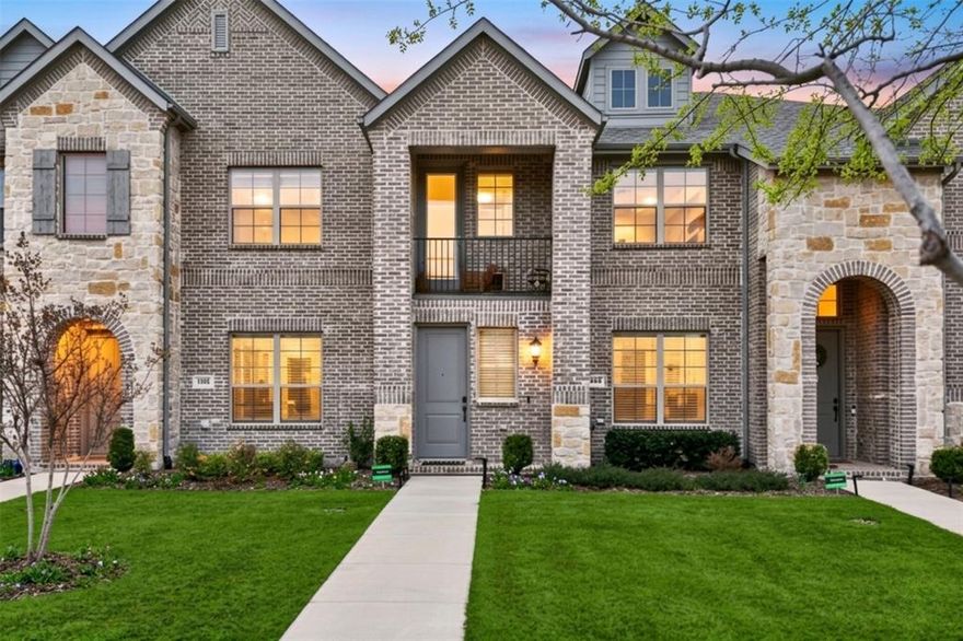 This impeccably appointed townhome is designed for those who live beautifully — where curated elegance meets effortless ease. Perfect for those who appreciate a high-end daily experience along with the seamless convenience of a lock-and-leave lifestyle. This home is highly upgraded with premium finishes & an exceptionally bright, airy floor plan with built-ins. Showpiece kitchen features luxury quartz counters & stunning herringbone surround, island, Gallery stainless appliances & walk-in pantry. The bonus pocket office provides a dedicated workspace or dry bar, while the open loft above floods the living area with natural light. Every detail is curated for elegance & comfort, from the sleek flooring with no carpet to the dual Lennox HVAC with smart controls & tankless water heater. All bedrooms are private retreats with dedicated ensuites. The primary is a true sanctuary, offering a spa experience with rain shower with seat, separate vanities & a massive walk-in closet with extra seasonal space. Bedroom two boasts a private walk-out balcony for a peaceful outdoor escape. Storage is abundant & thoughtfully integrated in smart places throughout. Two car garage opens to an elevated mud space near the powder bath for a seamless flow. Nestled in a community along a canal that offers a rare, secluded feel, you will enjoy premium amenities including a community pool, playground & paved trails winding along a waterway. This is the total package for the discerning home buyer seeking an elevated home in a prime location. Close to all major amenities yet tucked away for peace & privacy, this townhome offers the perfect balance of seamless luxury, comfort & convenience.