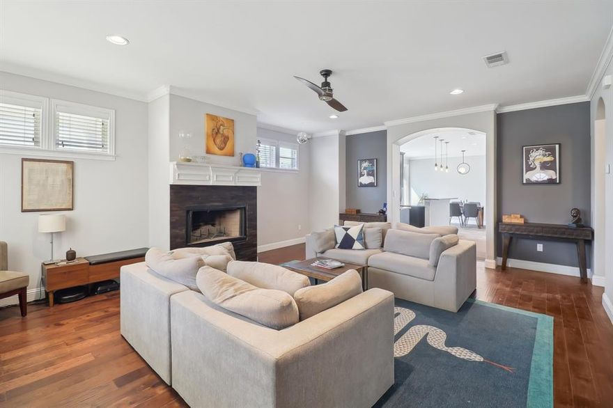 Welcome to 601 N Lancaster Ave: a modern yet cozy retreat in the heart of Lake Cliff perfectly positioned for the “live close to everything” lifestyle that sits on a generous corner lot. The home is bright and airy with high ceilings, abundant windows, hardwood flooring, and an inviting living space with a wood burning fireplace that is ideal for hosting or winding down.  The open kitchen is the hub of the home, featuring quartz countertops, a large island, stainless steel appliances, walk-in pantry, plus a custom built large Pella glass sliding door that makes morning coffee patio time effortless. The spacious primary bedroom features a modern ensuite bath complete with a jacuzzi garden tub, walk in double shower, and a large walk-in closet. The recently refreshed kitchen and baths include quartz countertops, sleek stained concrete flooring, modern light fixtures, subway tile, and an overall clean contemporary style. For peace of mind: the home is fully wired for home security & smart home tech. The HVAC was replaced in 2025 and the full system has been recently cleaned. Outside you can enjoy the covered wraparound front porch, private side yard with patio, attached two car garage, plus an electric gate and extra secured parking. Located just minutes to Downtown Dallas and walking distance to Bishop Arts, with easy access to the Dallas Streetcar that connects Bishop Arts & Union Station, 2 blocks to the historic Lake Cliff Park (a 44.5-acre neighborhood gem with a lake, trails, tennis courts, basketball court, picnic areas, & a playground), and less than a mile to the soon-to-open Halperin Park (Dallas' new 5 acre deck park over I-35E near the Dallas Zoo expected to open Spring 2026, with features like a stage pavilion & food truck areas). If you are looking for move in ready and everyday convenience with a front-row seat to Oak Cliff’s next chapter—this is the home for you! Refrigerator, Washer, Dryer, Security Cameras all convey with property.