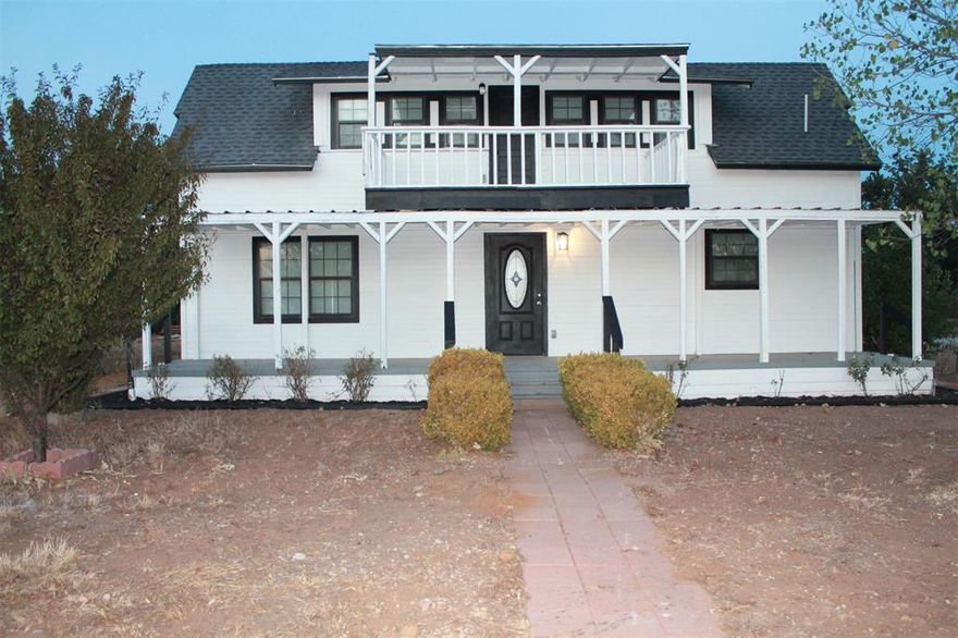 This freshly updated two-story home offers room for everyone! With 4 bedrooms, 2.5 bathrooms, and multiple living areas, it’s ideal for family gatherings or quiet country living. The large kitchen, dining, and living room create a spacious heart of the home. The kitchen is perfect for the family chef, featuring granite countertops, a large island with bar seating, and plenty of storage. The primary bathroom includes a walk-in tile shower and a deep jetted tub for relaxation. A separate utility room adds convenience for laundry and storage needs. Upstairs, the primary suite offers a private balcony with sunset views over the front pasture, while the back is shaded by beautiful mature oak trees. With land to enjoy nature or even start a small farm this property is the perfect retreat. Just minutes from the Jim Ned boat ramp and all that Lake Brownwood has to offer, it combines comfort, space, and country charm.