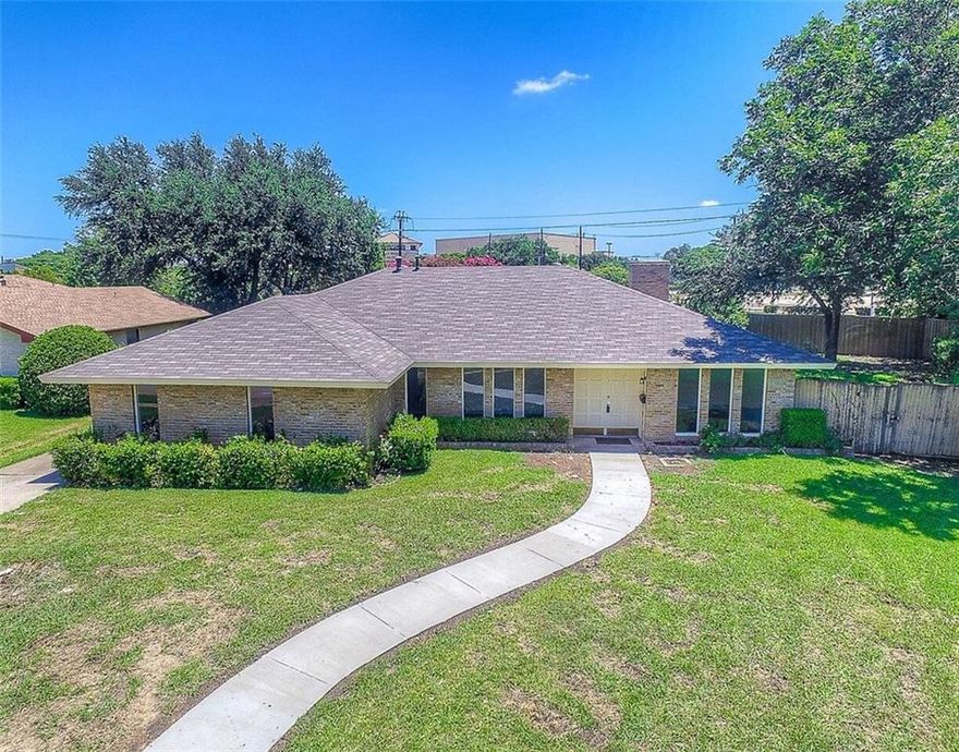 Most desirable floor plan built on over a THIRD OF AN ACRE!!! Richardson exemplary schools. Large living areas would be perfect for a family that likes entertaining. Tile floors throughout the living spaces. Kitchen features breakfast bar, built-in cook top, plenty of cabinets, and great view of back yard. Ample storage. Sliding doors from living room lead to a covered patio. , all bedrooms have Laminate Floors, Sliding Door, Sold As is.