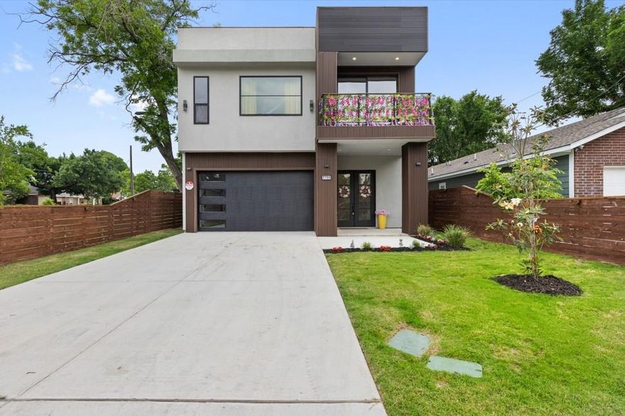 Sophisticated modern living awaits in this stunning, FULLY FURNISHED, multi-level custom home in the heart of Dallas! Featuring 4 spacious bedrooms, 2.5 bathrooms, and 2,878 sq. ft. of thoughtfully designed space, this residence combines comfort and style at every turn. The open-concept layout showcases a bright living area with a decorative electric fireplace and designer touches throughout. The chef-inspired kitchen impresses with a large island, natural stone countertops, gold hardware, and premium stainless-steel appliances—including a refrigerator. Retreat to the private primary suite, complete with a spa-like bath featuring a soaking tub and an expansive walk-in closet. Outdoor living shines with a covered patio and hot tub plus a private rooftop terrace, ideal for entertaining or relaxing under the Dallas skyline. Additional highlights include a 2-car garage, central heating and cooling, and sleek modern finishes. Nestled in the Homestead Manor community with quick access to Downtown Dallas, Bishop Arts, and major highways, this exceptional home offers both luxury and convenience. Now available for lease—don’t miss your chance to call it home!