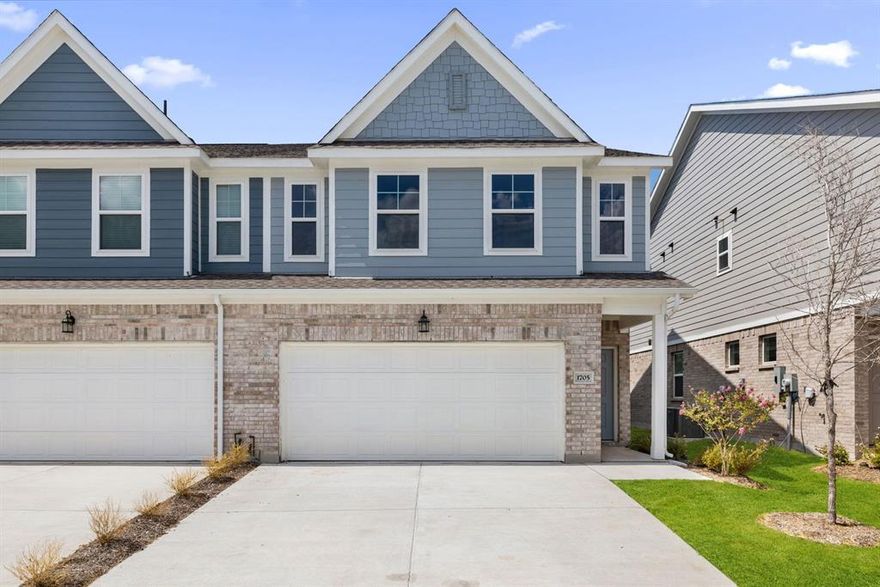 MLS# 21222666     - Built by Davidson Homes - Aug 2026 completion! ~ Welcome to The Durham at Lake Park Villas! This stunning 3-bedroom, 2.5-bathroom end-unit townhome offers 1,891 sqft of modern living space. Step through the foyer into a bright, open layout where a spacious living room, dining area, and chef-inspired kitchen with a center island await. Natural light floods the space, creating an inviting atmosphere for both entertainment and relaxation.  Upstairs, the Primary Suite features two closets and a luxurious bath with a double vanity. Two additional bedrooms, a full bath, and a convenient laundry room complete the second level. Noteworthy upgrades include white painted cabinets, tiled showers, soft-close cabinets, quartz countertops, and black hardware throughout.  Enjoy the outdoors on your covered patio or explore the community playground. Benefit from being in the Rockwall ISD with no MUD or PID tax. This home also includes a two-car garage for added convenience. Schedule your visit today to see your future home! Attached photos are representative of the floor plan and may vary from constructed property. Standard features and options also vary, please see the community's New Home Consultant for details.