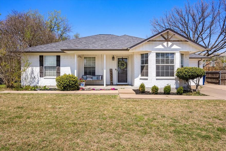 Perfectly charming 3 bedroom, 2 bath home offering 1,560 square feet of comfortable living space, conveniently situated just a short distance from the vibrant Granbury Square. The open layout features spacious rooms with plenty of natural light, creating a welcoming home atmosphere. The kitchen is well-equipped with new modern appliances and ample counter space, ideal for preparing meals or entertaining guests. Inviting & cozy living room, warm & refined dining area.  Outside, you'll find an oversized yard with space for outdoor activities or gardening plus a large storage building. The home’s prime location ensures you're close to Granbury's best amenities, including schools, shops, and restaurants, all within close proximity.