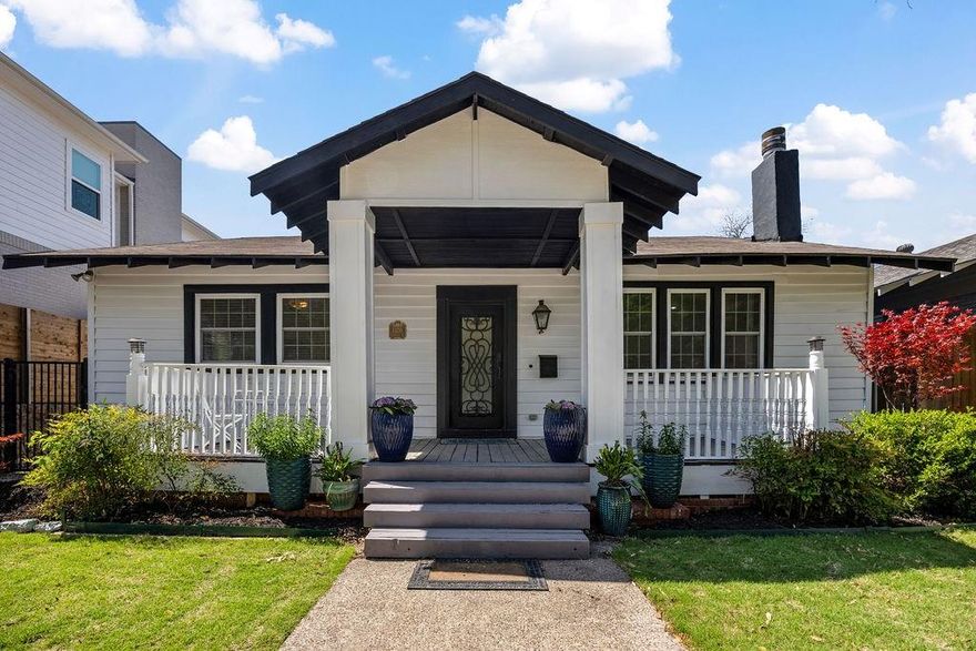 Charming Craftsman in the heart of Fort Worth’s coveted Cultural District—an area buyers actively seek for its character, walkability, and proximity to everything that makes Fort Worth special. Located just minutes from the renowned Bowie House Hotel (featured in Landman), world-class art museums, top medical facilities, and only a few miles west of downtown, this home offers both lifestyle and location. Featuring 3 bedrooms and 3 full bathrooms, the home showcases ORIGINAL HARDWOODS throughout, abundant natural light, and timeless architectural details. The formal dining room features a coffered ceiling with direct access to a 14x6 side patio, perfect for entertaining. The kitchen blends original charm cabinetry—freshly painted—with new tile flooring and quartz countertops. Additional upgrades include fresh interior and exterior paint, a newly added gable enhancing neighborhood cohesion, updated plumbing, and a newer tankless water heater. An added benefit is the option for two owner’s suites, with the seller completing a full ensuite bath in the rear bedroom featuring a walk-in shower, marble tile, and granite vanity. Outside, enjoy new sod surrounding the half-moon parking area and additional gravel parking behind the wood fence, with space to build a garage similar to neighboring homes. A 16x10 permitted shed with AC, electricity, plumbing cleanout, and RV outlet offers endless potential for a man cave or future ADU. The floored attic is ideal for storage or a future conversion. With a 2019 5-ton HVAC system, this home delivers both charm and function in one of Fort Worth’s most sought-after neighborhoods.