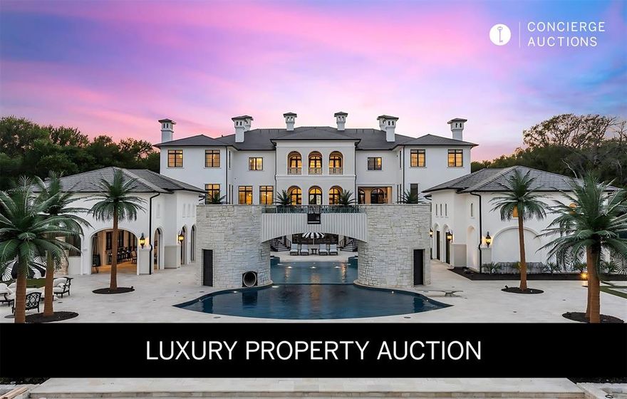 AUCTION BIDDING OPEN:  Bidding ends September 17th. Previously listed at $22.95M. Current high bid $12.5M. Showings available daily by appointment. A true masterpiece of luxury living awaits at this fully automated smart estate on nearly four gated acres in prestigious Southlake. This palatial 31,234-square-foot residence redefines entertainment with a state-of-the-art Dolby Atmos music studio, full basketball court, bowling alley, and performing stage. The 2024 renovation introduced professional-grade recording facilities designed by award-winning acousticians, while dual chef's kitchens and multiple entertainment levels ensure effortless hosting. Beyond the eight-bedroom main residence, a separate guest apartment and resort-style outdoor amenities create an unparalleled lifestyle experience. Minutes from DFW Airport and Lake Grapevine, this exceptional property offers unprecedented luxury, privacy, and convenience in one of Texas's most sought-after communities.