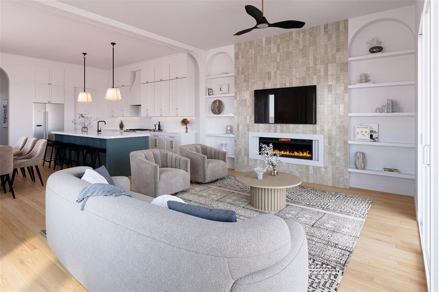 Experience a Jessica Koltun design in this thoughtfully crafted new-construction duplex residence, offering refined modern living with a March 2025 completion. This single unit features 3 bedrooms, 3.1 bathrooms, and a private 2-car garage, all wrapped in Koltun’s signature elevated aesthetic.

Inside, a light-filled open layout showcases wide-plank flooring, curated finishes, and a sleek fireplace that anchors the main living area. The chef’s kitchen includes custom cabinetry, premium appliances, and a spacious island designed for both entertaining and everyday comfort.

Each bedroom enjoys its own en-suite bath, while the primary suite offers expansive windows, a spa-inspired bathroom, and a generous walk-in closet. A covered outdoor living area and clean architectural exterior lines complete this modern urban retreat.

Located at 2411 Vagas St, this home blends thoughtful craftsmanship, contemporary style, and the sophisticated design elements synonymous with Jessica Koltun.