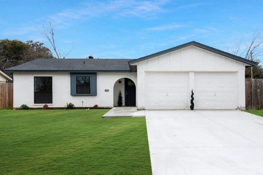 One story recently updated 3 bedroom 2 bath home.  Corner property that backs to a church parking lot.  Nice size yard big enough to fit a pool.