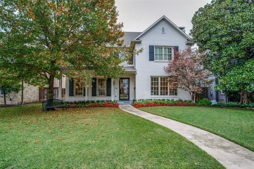 Great drive up! Classic traditional two story 5 bedroom in Hyer school! Totally rebuilt and expanded in 2005. Excellent floorplan with large open living spaces. Downstairs has kitchen with white marble; stainless appliances opening to large den with fireplace; built ins which views pretty backyard pool. Spacious formals down complete great entertaining areas. Upstairs features 5 bedrooms plus a wonderful playroom The master has a large bath and walk in closet. Amenities include tall ceilings; hardwoods; 2 fireplaces; plantation shutters; inviting front porch; attached 2 car garage; pool with firepit and covered back porch. So much more. A special home on a fabulous block!