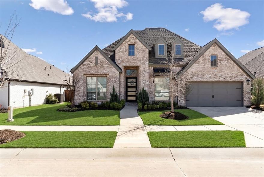 This stunning 4-bedroom, 3.5-bath home with an office and media room is truly better than new!!! So many upgrades and modern conveniences have been added throughout. The incredible media room comes complete with a 4K projector, screen, surround sound, media equipment, and cozy chairs. The living room features a Frame TV with built-in audio equipment and in-ceiling speakers, all included with purchase. High-end window coverings, including automated shades in the living, dining, and breakfast areas, add both elegance and function. Additional upgrades include custom cabinetry in the garage, laundry room, and bathrooms, upgraded door and drawer pulls, ceiling fans on the back porch and in guest bedrooms, and convenient under-eave plugs for holiday lights or security cameras. The spacious 3-car tandem garage stands out with built-in storage and a professionally installed epoxy floor. Located in Van Alstyne ISD, this home is situated in an amazing neighborhood that features a community pool, park, and walking trails, with convenient access to Highway 75 for an easy commute.