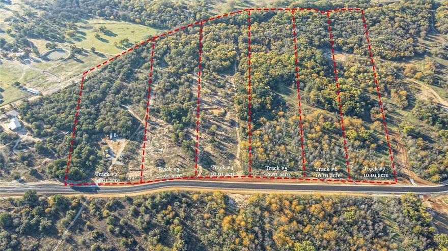 Gorgeous 10+ acre tracts located on a peaceful new county road with in 45 mins of DFW. Lot 2 has a new water well already drilled and ready to be used. These gorgeous tracts of land offer great views, a mix of mature foliage, great build locations, and are AG Exempt. West Fork Hills is great for Ag use, multi generational, hunting, or residential. Minimal restrictions are attached to these lots. Bardos are allowed. 10 acre tracts in a subdivision is a rare find!! Don't miss your chance to own land in such a flourishing area with fantastic schools. Lots are marked and lot lines cleared. All lines on the photos are approximate.