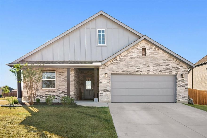 *$10k Price Reduction!* Prepare to be impressed by this spectacular Sanger home that is perfectly polished and ready for you today! Experience the ultimate in modern living on a massive, premium .26-acre North-facing corner lot. This rare find offers the incredible space and privacy you have been dreaming of! Since it has been professionally cleaned and sanitized, it provides a pristine, turnkey experience from the moment you step inside! The expansive 2,036 square foot layout features a bright, open-concept design anchored by soaring cathedral ceilings. Maintenance is effortless with a completely carpet-free interior featuring durable vinyl and tile throughout! Upon entry, you are greeted by a versatile and open flex space that serves as a perfect formal dining area or a vibrant secondary living space, offering endless possibilities for your lifestyle! The chef-inspired kitchen is a true centerpiece, boasting sleek granite countertops, stainless steel appliances, a premium gas range, and a huge walk-in pantry! Escape to the primary suite where a luxury bath awaits, complete with dual sinks, a deep soaking tub, and a separate walk-in shower! Say goodbye to high utility bills because this is the definition of worry-free ownership! The sellers are paying off the solar panels at closing, gifting you the massive benefit of owned solar for incredible energy efficiency! This home feels brand new thanks to a wealth of 2025 upgrades, including a brand-new roof, fresh exterior paint, a restained fence, a new garage door, and updated flooring! Perfectly positioned for both work and play, you will enjoy quick access to I-35 and Sanger High School, with weekend adventures at Lake Ray Roberts just minutes away! This beautifully maintained property offers the efficiency, massive space, and ideal location you have been searching for! Do not miss your chance to own this Sanger gem! Schedule your private viewing today!