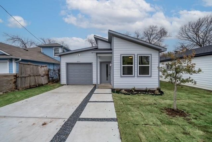 Welcome to 3331 Beall! Located just minutes from the State Fair of Texas and Downtown Dallas, this beautifully crafted, recently built home offers modern comfort and convenience. Built in 2023, this inviting residence features 3 bedrooms, 2 bathrooms, and a 1-car garage, providing approximately 1,176 square feet of thoughtfully designed living space.The open floor plan seamlessly connects the living room and modern kitchen, featuring a large Island showcasing stunning quartz countertops, stainless steel appliances, and ample storage space to meet all your culinary needs. The private primary suite offers a tranquil retreat, complete with a spa-inspired bathroom featuring a separate shower and soaking tub.

Please note: This property is INCOME RESTRICTED, available to buyers with an income range of 61% -80% of the Area Median Income (AMI).
For detailed income guidelines, see the HUD income chart and restrictive covenant in the transaction desk.