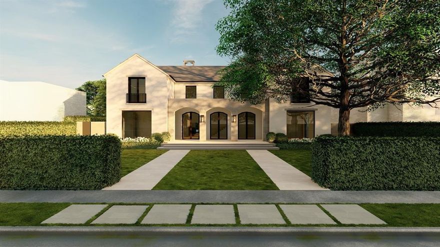 Tucked in Highland Park’s coveted enclave, this 9,567SF stunner coalesces flawless craftsmanship & high-end finishes. Envisioned by Paul Turney, curated by Erin Sander Design, & brought to life by Danes Custom Homes, the 5BD, 7.1BA residence sits on oversized lot, feat pool, elevator & 3-car gar. Poised for 2023 completion, this brand-new build affords bright, open concept w soaring ceilings & wall of steel sliding doors. Decked in French Oak, a FP-clad great rm spills outward into covered porch, blurring lines btwn indoor-outdoor entertaining. Downsview kitchen sets the tone for dinner parties, w bespoke cabinets, marble island, custom pendant. Gather around the table in formal dining rm or retreat for a nightcap in study. The upstairs is a sumptuous escape, furnished w 4 ensuite beds & lavish primary suite w fpl, 2 walk-in closets, spa-like baths & sauna. Poised for a growing family, an outdoor patio welcomes weekend gatherings, festooned w verdant landscaping, lush lawn, pool & spa.