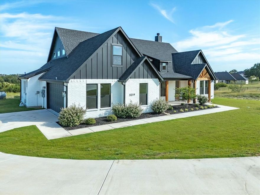 Seller crediting $15,000 toward buyer’s closing costs!!??
Realtors often embellish but this Modern Country Classic listing is truly next level!  It's the perfect blend of a timeless and welcoming, homey feel while staying with the moment! GORGEOUS interior color scheme with stunning, on trend light white oak hardwood floors, soaring ceilings and playful touches throughout much of the home! Great design with gorgeous kitchen that opens to a big family room with the edgiest fireplace and incredible windows that bring the outdoors in, plus upstairs flex space that is an ideal game room or media that also doubles as 5th bedroom, complete with closet and ensuite bath! Arguably the most impressive part of the property is its AWESOME back patio and backyard with the most STUNNING modern pool and spa, plus a fun outdoor putting green!  All of this and on 3.2 acres of terrific views and rolling countryside!  Acclaimed Brock ISD!