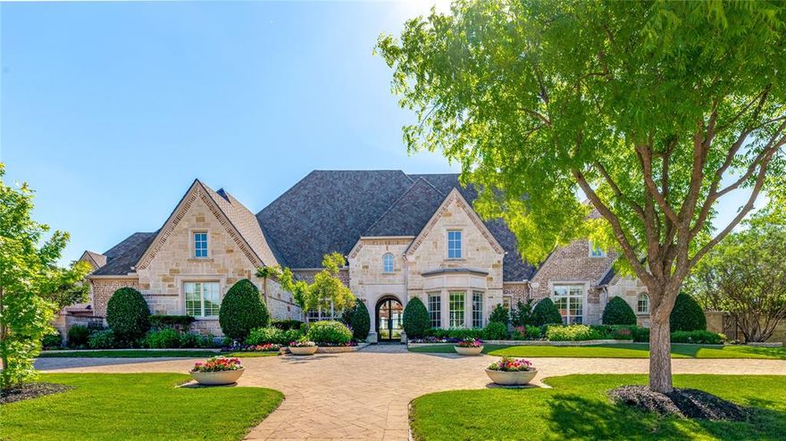 Enjoy breathtaking panoramic views backing to the 12th hole of the championship TPC Craig Ranch Golf Course in the gated community of The Estates at Craig Ranch. Experience elevated living in this masterfully designed estate on 1 acre, built to entertain. The backyard's private retreat features a resort-style waterfall pool & hot tub. An expansive covered pavilion with high-output heaters & speakers + an outdoor kitchen provides the perfect venue for large gatherings & parties. Balcony views & 2 more covered patios too. Sports enthusiasts will love the large basketball-pickleball court with ultra-bright LED lighting so games can continue past dark. Our discerning buyer will appreciate the attention to detail & numerous upgrades throughout the home. Transitional home features: European white oak floors, designer lighting, extensive millwork, quartzite countertops & custom cabinetry. The remodeled chef's kitchen boasts a large gas Wolf range & oven, a Wolf convection-steam oven, SubZero refrigerator + a prep kitchen with 2 additional SubZero fridges-freezers & a pebble ice maker. Automated lighting has one-touch scenes, motorized blinds & speakers throughout the home featuring Apple Airplay 2 connectivity. The split 4-car garage has epoxy floors, remote-controlled garage doors & an EV charger. The handsome study boasts extensive millwork including a secret passage into a steel-encased tornado shelter. This home was designed for single-story living with ample space for guests & extended family. The main floor features an enormous owner's suite with a custom walk-in closet, hi-tech theater room with a 100in. 4K HD projector & built-in 7.4 surround sound, beamed ceilings in a vaulted great room with 1 of 3 fireplaces, formal dining & casual breakfast room, large laundry with ample storage + a separate children's wing & large upstairs gameroom with 2 more bdrms, kitchenette & a laundry closet. All six large bdrms have ensuite bathrooms + 3 powder baths. Simply Perfection!