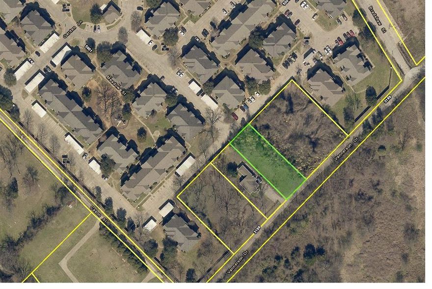 A vacant lot, 68 feet wide and 194 feet deep.