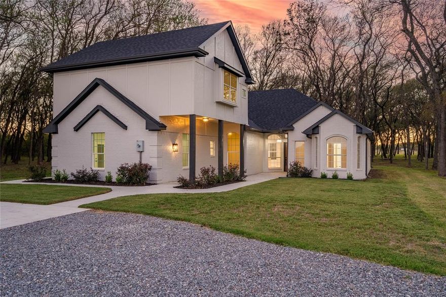 Peaceful Country Living Just Minutes from Town! Looking for space, privacy, and modern comfort, all without being too far from town? This stylishly updated home sits on 10 scenic acres just 5 miles from Hwy 75. This property offers a mix of open and wooded land, providing both privacy and convenience. It is conveniently located near shopping, restaurants, and other amenities. Inside, the home has a spacious open layout with plenty of room for everyone. You'll find five bedrooms, three and a half baths, two living areas, and a dedicated office. Perfect for working from home or managing a busy household. The large kitchen opens up to the main living space, making it a great spot for gatherings. Nearly everything has been refreshed or upgraded, including new flooring, countertops, lighting, and plumbing fixtures. The bathrooms have been modernized. The interior and exterior of the house have fresh paint, along with a new HVAC unit, new water heater, and much more, so you can move in without worrying about major updates. Whether you're looking for a little more space to spread out or just want some peace and quiet without giving up convenience, this home checks all the boxes. Come take a look, you won’t want to leave.