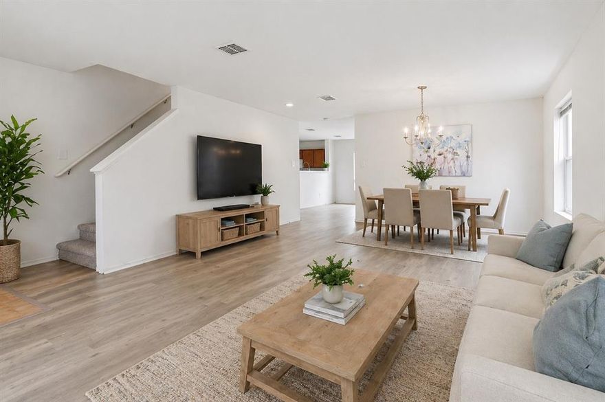 Positioned on a large lot in a growing Rhome community, this move-in-ready home delivers the updates buyers want without the wait. Inside, you’ll find brand new carpet, luxury vinyl plank flooring throughout, and a complete interior repaint that creates a clean, modern feel from the moment you walk in. The layout offers functional living with all bedrooms upstairs, keeping the main level open and ideal for everyday living and entertaining. A recently replaced water heater adds additional peace of mind. Residents enjoy access to a community pool, while the location offers convenient proximity to the Alliance Corridor with easy commuting, shopping, and dining options nearby. Priced aggressively to attract strong interest—an excellent opportunity in a high-growth area.