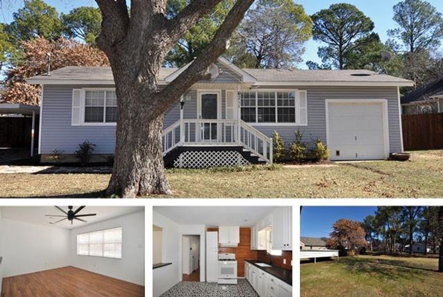 Adorable 2-1-1 plus carport in Colleyville, Grapevine-Colleyville ISD! Large lot, lovely grounds, covered porches, hardwood floors, natural stone countertops, Farmhouse period finishes, great location and so much more! Entry opens to a sizable family room offering 2 inch wood blinds, oil rubbed bronze lighting and a breakfast bar overlooking the expansive kitchen. Winsome kitchen features crisp white cabinets, period tile flooring, decorative wood trim walls, porcelain sink, separate dining area plus a stainless refrigerator included! Charming bath showcases a barn-style door vanity, Farmhouse lighting, period tile and a contemporary medicine cabinet for extra storage. Nice size bedrooms, full size utility, 1 car garage, 2 car carport, sprinkler system, fantastic backyard oasis with extended deck and lots of beautiful trees in this quiet, private setting. Come see this cutie! One pet considered. Property will be managed by Landlord. Resident Benefits Package will not apply.