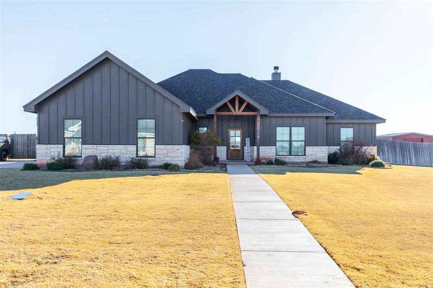 Beautiful, nearly-new home in The Hills of Tuscola! This 4-bed, 2-bath, ~1,901 sq ft residence was built in 2022 and sits on a half-acre lot, offering space and privacy without feeling isolated. Inside you'll find a functional open floorplan with plenty of natural light, ample living space and an inviting fireplace.

The home boasts an attached garage, practical flooring throughout, and a clean, low-maintenance interior. Outdoors features are a major perk — a 16’×24’ shop shell ready for finishing and a built-in outdoor kitchen, perfect for weekend cookouts and entertaining on your own land.

Located in a great neighborhood within the Jim Ned Independent School District, just minutes from Jim Ned Intermediate, Middle School, and High School. No HOA and room to expand or add amenities of your choice. Don’t miss this chance to own a great property in a growing area!