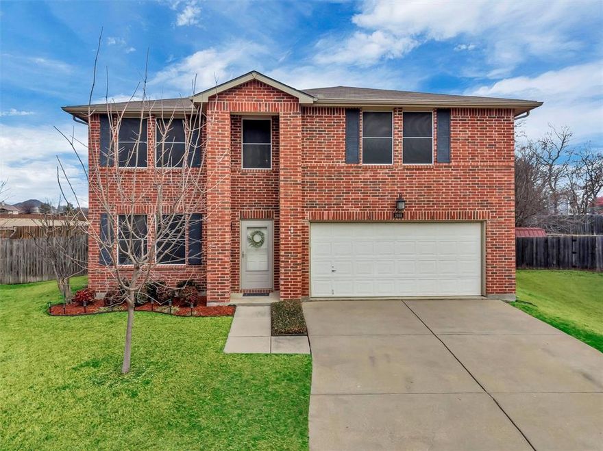 This beautifully cared-for home located in Northwest ISD offers style, functionality, and thoughtful upgrades throughout. Situated on a premium lot, the property features exceptional indoor and outdoor living spaces designed for both comfort and convenience.
The kitchen is a standout with abundant cabinetry and generous countertop space, perfect for cooking and entertaining. It is equipped with a GE 5-Burner Smart Electric Double Oven Range featuring convection and air fry capabilities, along with a sleek GE Control Top Dishwasher. Smart switches in the kitchen, formal dining room, and game room add modern convenience and ambiance control. Adjacent to the kitchen there is also a small prep kitchen area.
The main floor showcases durable woodlook LVP flooring, creating warmth and continuity throughout the living spaces. The spacious primary suite offers a spa-like retreat with an oversized walk-in shower in the primary bath.
Step outside to enjoy the large covered patio, ideal for relaxing evenings or entertaining guests. The backyard also includes a 12x24 shed complete with a workbench, while the garage features its own built-in workbench for additional workspace and storage.
The landscaping adds charm and character, highlighted by a mature Chinese Pistache tree in the front yard and a Hale Haven peach tree in the backyard.
Conveniently located near shopping, dining, and DFW Airport, this meticulously maintained home truly combines comfort, upgrades, and location.