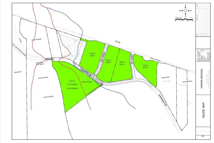 PRIME NEW COMMECIAL DEVELOPMENT soon to be completed on the south side of I-20 just east of the Clear Fork of the Trinity River and just west of Bankhead Hwy.  Property is targeting a Restaurant Row concept as well as other retail. Several new TX DOT entrances have been poured while water, sewer, and natural gas are currently being installed.  This is slated to become one of the hottest commercial locations due to the recently installed Trinity Christian Athletic Facility as well as the refurbishment of Bankhead Hwy.  Tract numbers and lot sizes are conceptual only and Owner will consider the feasibility of this lot known as Tract 2 to be further subdivided or redrawn as necessary.  Either way this tract will require final plat and zoning approval as shown on the preliminary concept plan.