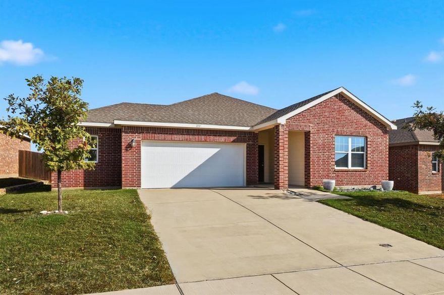 Welcome to this charming single-story brick home nestled in the heart of Glenn Heights, where comfort meets convenience. Designed with modern living in mind, the open-concept floor plan creates a warm and inviting atmosphere, seamlessly connecting the living and dining areas—perfect for hosting gatherings or enjoying everyday family life. This home offers: Spacious bedrooms with walk-in closets, covered back patio to enjoy your evenings, an oversided two car garage with a 17' x 9' area for storage, workshop and more. Situated within the highly regarded Red Oak ISD, this property combines suburban tranquility with unbeatable accessibility. Schools, shopping, dining, and major highways are just minutes away, making commutes across the DFW metroplex effortless. Whether you’re a first-time buyer or looking to settle into a family-friendly community, this move-in-ready home delivers the perfect blend of style, functionality, and location. The refrigerator will convey with an acceptable offer. Schedule your private tour today! Buyer to purchase new survey if needed.