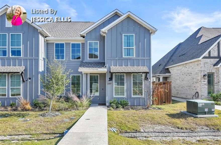 Located in the highly acclaimed Aledo ISD, welcome to 2307 Offerande Drive—a well-maintained, barely lived-in townhome offering over 2,400 sq. ft. of comfortable living space. Enjoy an open-concept layout filled with natural light and a functional floorplan perfect for everyday living and entertaining.
The kitchen features stainless steel appliances, and the spacious primary suite includes an ensuite bath for added privacy. Two additional bedrooms upstairs with well-appointed full baths offer flexibility for guests, a home office, or growing families. A convenient half bath on the main level is ideal for guests. Situated in a prime location within a wonderful growing area, this home offers convenience, comfort, and exceptional value. Enjoy quiet evenings on your private patio or explore the unmatched community amenities—resort-style pools, fitness center, tennis courts, parks, playgrounds, and miles of hike & bike trails. HOA includes front yard maintenance and access to all Walsh community perks. Located within the highly sought-after Aledo ISD and just a short drive from shopping, dining, and entertainment, this townhome is for you! Schedule your showing today!