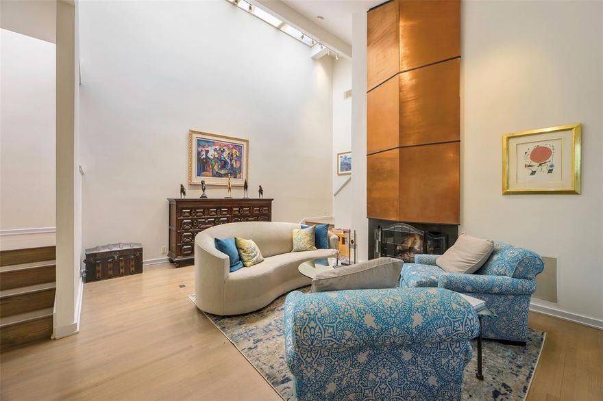 Luxury and convenience converge in the heart of Uptown. This beautifully remodeled half duplex offers a rare combination of privacy, natural light, and walkable urban living. Enter through a private gated entrance to discover a sophisticated open floor plan with soaring ceilings, walls of windows, and abundant natural light that create a refined townhome feel.
The spacious living areas flow effortlessly, making the home ideal for both everyday living and entertaining. A gourmet kitchen opens to the den, breakfast area, and a generous patio—perfect for outdoor dining or relaxing with friends. Rich hardwood floors run throughout the home, while expansive walls provide the perfect backdrop for showcasing an art collection. Upstairs, the serene primary suite features a private balcony and a spa-inspired bath designed for relaxation. A separate guest suite offers comfort and privacy for visitors. Thoughtful design throughout the home provides incredible storage options rarely found in Uptown properties. 
Located just one block from the Katy Trail and moments from the vibrant energy of West Village, this home places Dallas’ best dining, shopping, and outdoor recreation right at your doorstep. Enjoy morning walks or bike rides on the trail, coffee at neighborhood cafés, and the convenience of  Dallas’ most sought-after urban neighborhoods—all while returning home to a peaceful, light-filled retreat.