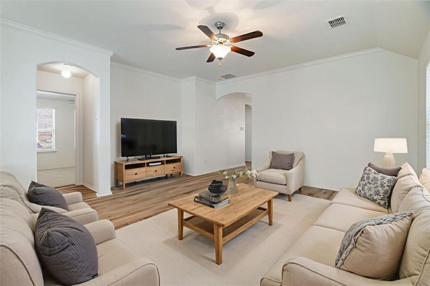 Welcome to 9116 Wild Rose Lane: Where Location Meets Lifestyle!
Tucked inside one of Denton County's most sought-after communities, this stunning single-story gem in Cross Oak Ranch checks every box and then some. Four bedrooms, two baths, a gorgeous open layout and updates so fresh it feels brand new. This one is MOVE-IN READY and waiting for you!
The moment you walk in, you'll fall in love. New flooring throughout, fresh paint, and a bright open design that just feels right. The heart of the home is a showstopper featuring stainless steel appliances, granite countertops, rich cabinetry, and a large island made for gathering, laughing, and making memories. The living and dining areas flow together effortlessly, perfect for everything from quiet nights in to lively get-togethers.
The primary suite is your personal retreat with a walk-in closet, private bath, and plenty of space to exhale. Three additional bedrooms give you the flexibility to grow, host, or work from home. Step out back and you've got a cozy outdoor space ideal for morning coffee, weekend cookouts, or watching the sunset wind down your day.
And the LOCATION? Absolutely unbeatable. Cross Oak Ranch offers resort-style living with two community pools, playgrounds, walking trails, and scenic greenbelts all wrapped in a neighborhood with genuine small-town warmth. You're just minutes from Lake Lewisville, top dining, shopping, and schools, with quick access to US 380, I-35, and the Dallas North Tollway putting all of DFW at your fingertips.
Beautifully updated. Perfectly located. 9116 Wild Rose Lane isn't just a home, it's your next chapter. Come see it before it's gone!