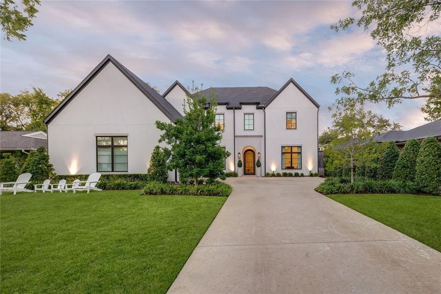 Situated in the heart of Preston Hollow & built by Olerio Homes, this sensational clean lined transitional showplace is steps from Preston Hollow Park & near area shopping & restaurants. With impeccable chic interiors by New Orleans designer Rivers Spencer & state-of-the-art amenities, the light & bright open floor plan boasts soaring 10ft ceilings & oversized windows yield natural light on the beautiful quartz & hardwoods. From the Wolf-SubZero appliances in the Bentwood kitchen, Baxter elevator to the gorgeous Walker Zanger & Ann Sacks finishes, this home has a wealth of upgrades to offer. The formal dining & oversized great room are ideal for hosting dinner parties. The masterful primary suite is a dream with its spa-like marble & quartz bath plus His & Hers (huge) closets & exercise room. Entertaining is effortless in the covered terrace, with its fireplace, heaters & retractable screens, overlooking a sparkling pool, turf grass with putting green & lush landscaping by Marlin.