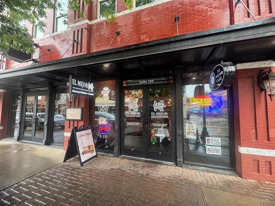 Prime Location! Are you ready to own a thriving restaurant in a great location in downtown McKinney? Don’t miss this incredible opportunity! 
Tow story restaurant with a private space upstairs for parties and special occasions that fits up to 50 people. Total Capacity upstairs and downstairs of 209 people. Fully Equipped Kitchen. Reputation as Established, loyal customer base with great reviews! Ready for a seamless takeover. Parking Available On-site street parking. Growth Potential: [population of 224,183, and there’s room for expansion of a 2.44% annually]