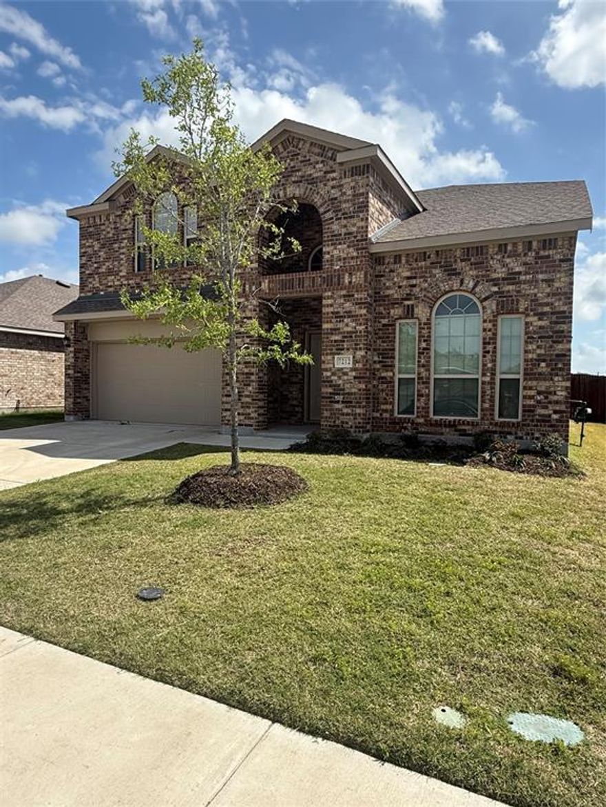 Large 4 bedroom two story DR. Horton barely lived in!  Private study with double doors in the entryway.   Spacious kitchen has an abundance of 42 inch cabinets, lots of granite counterspace.   SS appliances, gas range, dishwasher and microwave and walk in pantry     Opens to enormous living and dining room space.  2 inch blinds throughout.    Downstairs flooring features luxury viyl plank with wood like design.   Electronic fireplace with heat and included remote.     Upstairs leads to 3 split bedrooms, gameroom and secondary bath.     Backyard features stained fence and covered back patio for entertaining.   Oversized garage with extra deep 22 ft port for those trucks and SUV's.     Fully sprinklered and professionally landscaped.   Tankless water heater.   MOVE IN READY!