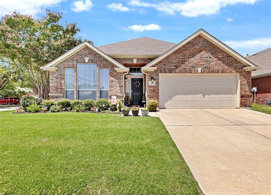 Welcome to this beautifully maintained home, perfectly situated on a spacious corner lot with no homes in front—offering extra privacy and an open view. From the moment you arrive, you’ll appreciate the inviting curb appeal with lush landscaping and a two-car garage.

Inside, you’ll find a bright, open layout featuring engineered wood floors, cozy carpeted bedrooms, and a versatile study that doubles as a second living area. The kitchen boasts Corian countertops and plenty of storage, while the primary suite includes a refreshed bathroom with a new vanity.

With 4 bedrooms, 2 bathrooms, and well-designed living spaces, this home provides comfort and flexibility for any lifestyle. Impeccably clean and move-in ready, it’s a wonderful place to call home.

Mullendore Elementary is newly rebuilt and also marks Birdville ISD's first preparatory STEM academy. International Leadership of Texas Charter School is in walking distance.