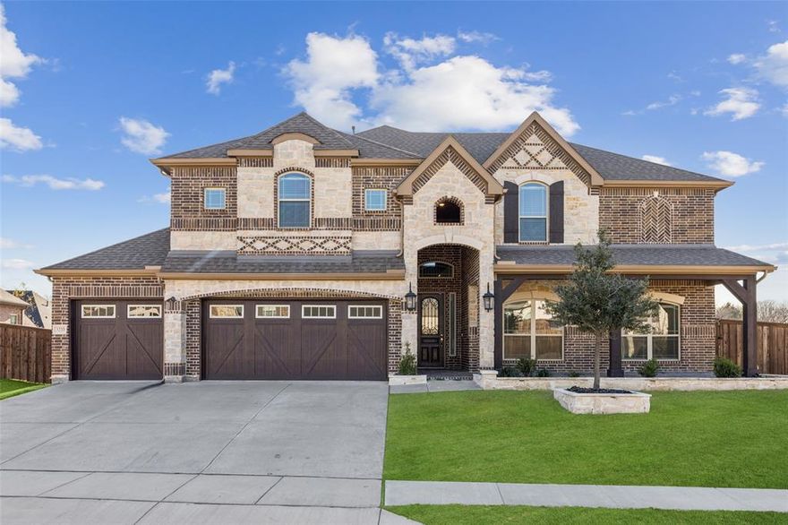 Welcome to this stunning 5-bedroom, 4-bathroom residence in the desirable Villages of Hurricane Creek community in Anna, TX. Spanning an impressive 4,299 square feet, this 2021-built home offers an exceptional blend of elegance and comfort on a premier corner oversized lot.
From the moment you arrive, you'll be captivated by the home's inviting curb appeal, featuring a beautifully landscaped front yard with decorative flower beds enhanced by strategically placed lighting that creates a warm, welcoming glow in the evenings. The spacious front porch provides the perfect spot to enjoy your morning coffee or greet neighbors.
Inside, the thoughtfully designed open floor plan offers abundant space for both daily living and entertaining. The beautiful kitchen serves as the heart of the home, while a dedicated media room equipped with a surround sound system provides an immersive entertainment experience. The living room comes pre wired for your audio needs, adding to the home's modern conveniences.
The outdoor living spaces are equally impressive, with a generous back patio ideal for hosting gatherings, al fresco dining, or simply relaxing under the Texas sky. Additional flower beds with lighting throughout the property enhance the home's evening ambiance and curb appeal.
Residents of The Villages of Hurricane Creek enjoy access to exceptional community amenities including a resort-style pool, perfect for those warm Texas summers. This exceptional home combines modern luxury with practical design in one of Anna's most sought-after neighborhoods. Don't miss this opportunity to make it yours!