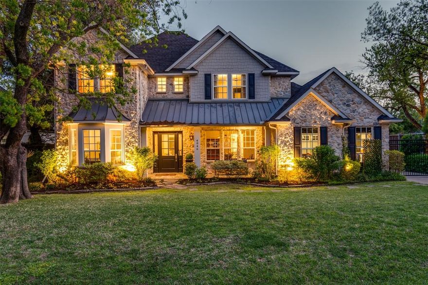 Beautiful traditional home with stunning drive up appeal on an oversized .275 acre lot situated on one of the best blocks of Midway Hollow. Hardwood floors, beautiful millwork, tons of storage, great floor plan with flex rooms for 2 office spaces, primary downstairs, 3 beds plus another 2 living-play-media rooms upstairs. Chef's kitchen offers Jenn-air built-in fridge and double oven gas range, pot filler, butlers pantry with beverage fridge and wine storage, island with prep sink and seating, spacious walk-in pantry. Kitchen opens to coffered ceiling living room with stone fireplace, and spacious breakfast area overlooking back patio. Half bath downstairs opens to backyard, perfect for a future pool. Oversized and private primary retreat has it's own patio and offers separate walk-in closets, dual vanities, jetted tub, marble shower with dual heads. Upstairs, all bedrooms are a great size and have gracious walk-in closets. Double living area allows for a variety of uses like play room, media room, library, exercise room etc. Gated driveway to motor court accessing a 2 car garage plus separate 1 car garage, which currently doubles as an awesome entertaining space. Tankless water heaters. The oversized 75x160 lot allows a spacious backyard, room for a pool, with stone patios and a fire feature with gas line. This is a rare opportunity to be on a premier and quiet block of Midway Hollow in a well-built home with a wonderful floor plan!