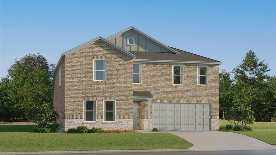This new two-story home features a convenient owner’s suite on the first floor, complete with a full bathroom and walk-in closet. Another bedroom is located near the foyer, leading to an open-concept floorplan that blends the kitchen, living and dining areas. On the second floor are three additional bedrooms and a versatile loft.
Prices and features may vary and are subject to change. Photos are for illustrative purposes only.