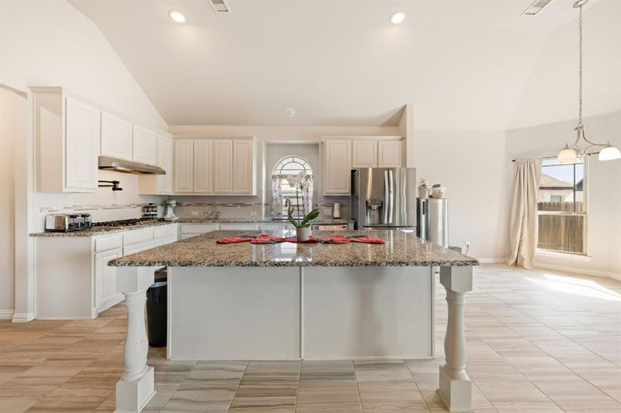 Welcome to 264 Northstar, a 3,327 square foot home designed for everyday comfort and effortless living. This 4-bedroom, 4-bathroom brick home offers a layout that feels natural, functional, and easy to enjoy from the moment you step inside. Tall ceilings and abundant natural light create an open, airy atmosphere, while the seamless flow between the kitchen, dining, and living areas makes daily routines feel simple and connected. The kitchen is well equipped with a butler’s pantry, a large island for casual dining or gathering, and generous counter space that supports everything from quick meals to hosting friends and family. The adjoining living room, centered around a cozy fireplace, provides a welcoming space to relax and unwind at the end of the day. The primary suite offers a quiet retreat with new carpet, a spa-inspired ensuite bath with soaking tub, separate shower, dual vanities, and a spacious walk-in closet. Each secondary bedroom is comfortably sized, offering flexibility for family members, guests, or personal interests. A dedicated office provides a quiet place to work or study, while the fully equipped media room gives you an additional space to relax, entertain, or recharge. The Dupure whole house water filtration system adds to the overall comfort and quality of living. Outside, the timeless brick exterior offers durability and curb appeal, while the backyard provides a private space to enjoy with alley access behind the home. Located in a desirable Waxahachie neighborhood close to schools, shopping, and dining, this home offers a balanced blend of space, comfort, and practicality that makes it easy to settle in and feel at home.