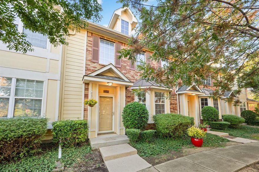 **Available for immediate move-in** Feeding to the desirable HEB schools with easy-access to Hwy 121, 183, 114, and DFW Airport, this townhome property offers so much! The first floor offers a generous sized kitchen with a brand new stainless steel refrigerator and dishwasher, along with a stainless double oven microwave. The kitchen opens onto the breakfast nook and living room perfect for entertaining. A half bathroom is located on the first floor for convenience. All 3 bedrooms are located upstairs. The primary suite is spacious and boasts a walk-in closet with an en-suite bathroom. The two additional bedrooms also offer excellent space and large closets, making them ideal for family, guests, or a home office. The property has been updated with new flooring and paint throughout the house! Being a highly sought after interior unit, this townhome sits amongst a parklike setting and overlooks the pool.  The HOA provides outdoor lawn maintenance, and a seasonal pool for warmer weather enjoyment.  With a private rear entry garage, you will never need to face the extremes of any season as you enter your car or return with a couple of bags of groceries.  See it in private showing windows. See it today or it will soon be leased!