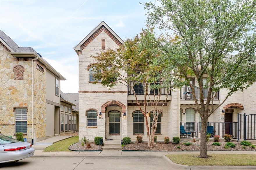 Luxury welcome Corner Townhome with Exceptional Upgrades with almost Zero-Maintenance, Meticulously maintained offering the perfect blend of style, comfort, and access.

This 3-bed, 2.5 bath residence provides a spacious open-concept 1st floor layout featuring beautiful hardwood floors, a large family room with a striking stone fireplace The thoughtfully designed kitchen offers excellent flow for entertaining, with granite countertops, stainless steel appliances, abundant cabinetry, and a separate dining area ideal for gatherings both large and small.

Upstairs, the oversized primary suite is a true retreat, featuring a sitting area, abundant natural light, access to a private balcony, and a large walk-in closet. The en-suite bathroom is beautifully appointed with premium 2” granite countertops, a dual vanity, tiled shower, and relaxing garden tub. Two additional bedrooms, one bathroom, and a flexible loft provide endless possibilities: perfect for a home office, second living area, playroom, or a reading nook.

Enjoy the ease of zero-maintenance luxury living with a maintenance-free side yard, attached two-car garage, and a well-appointed laundry room complete with drain pan and built-in cabinetry. This home has been thoughtfully upgraded with ceiling fans in every room (including the loft), updated light fixtures throughout, and smart switches installed throughout the home in 2021, adding modern convenience and efficiency. Newer stainless-steel appliances include an extra-quiet dishwasher (2021) and a smart microwave (2024).

The community enhances the lifestyle even further with a beautiful pool and clubhouse, a well-maintained park, and inviting shared spaces. Frisco ISD and access to 121 with shops and dining is added convenience, please come and check this beautiful move-in-ready home is for your family.