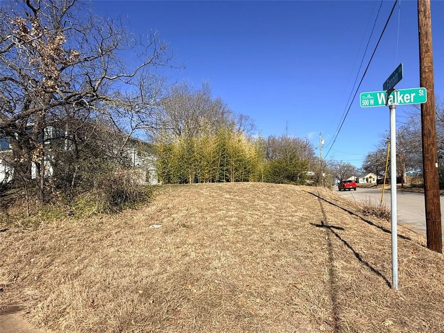 Corner Lot, ready-to-build in charming neighborhood, in the heart of Denison! Whether your looking to build your first home, or a spec home to sell! Build your vision on this elevated, corner lot; multi-family or single-family residential lot! Located on a quiet street in an established neighborhood, this 50x100 ft parcel offers a prime opportunity for new construction, with NO HOA restrictions. The lot is ready for your custom home or investment property. Enjoy the convenience of highly sought after schools, parks, shopping, and easy access to US-75. Utilities are available at the street. Perfect if  you're a builder, investor, or future homeowner. This lot offers flexibility, location, and long-term value in a growing North Texas market. Buyer and Buyer to verify all information including measurements, schools, utilities, zoning, etc.  Survey completed December 2025 and avaiable upon request.